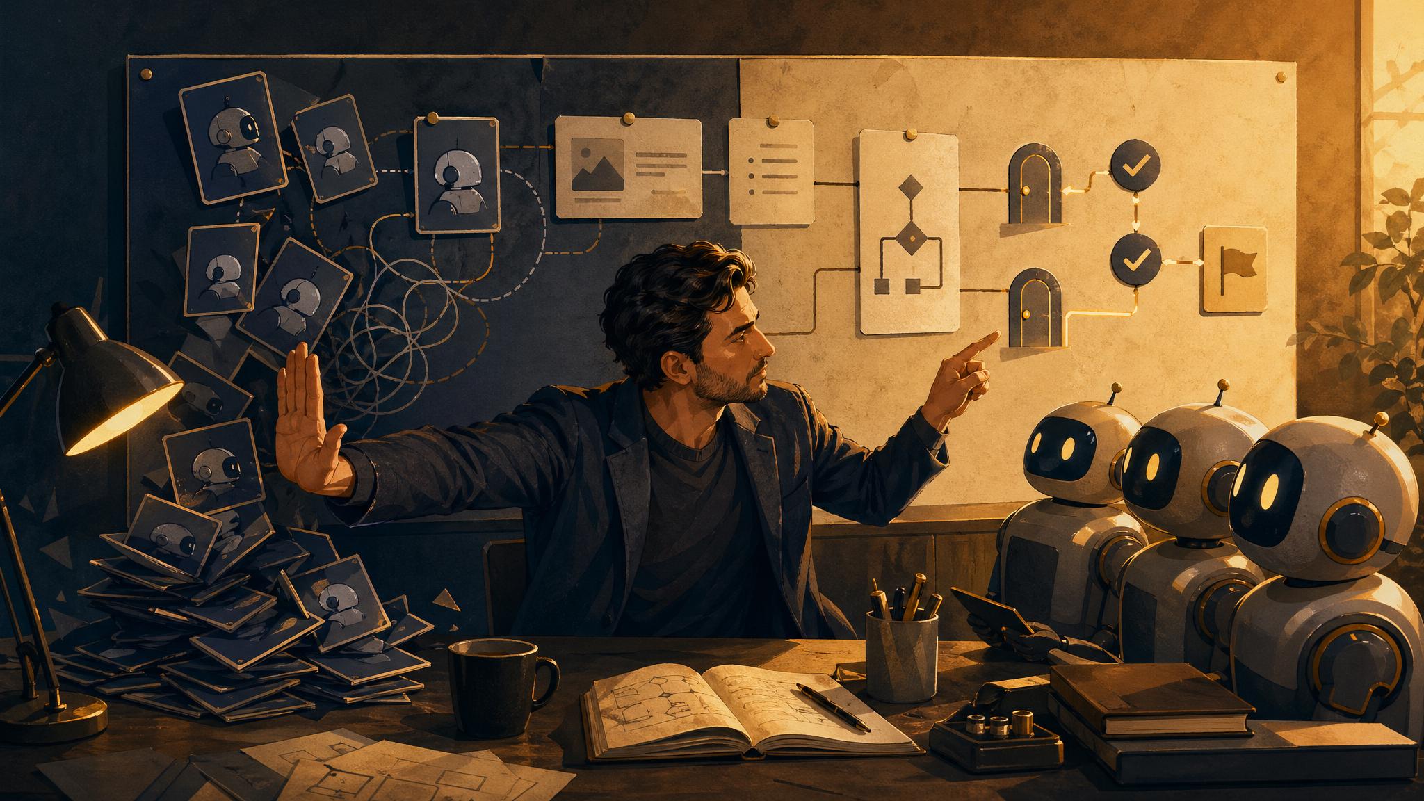 2026-04-28 Kevin 以管理者視角校正 AI 模板庫驗收規則的 editorial cover